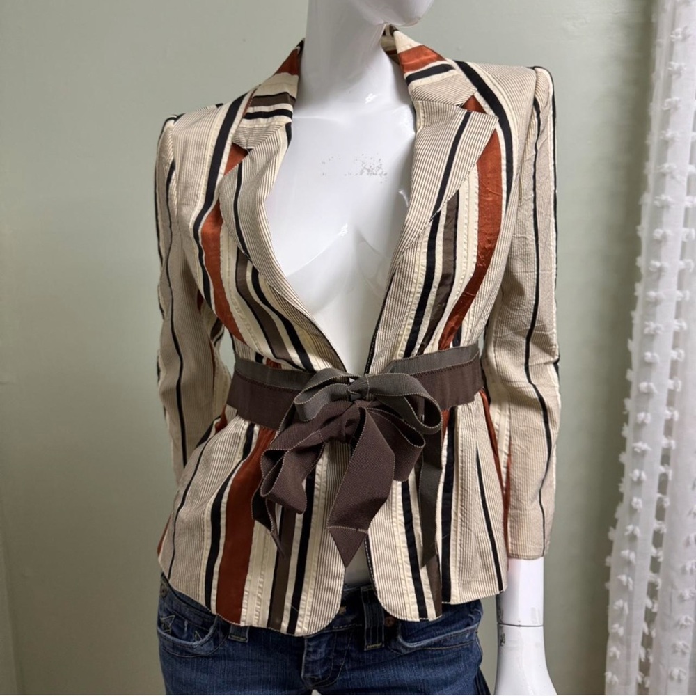 Moschino Cheap & Chic Striped Belted Blazer – XS‎